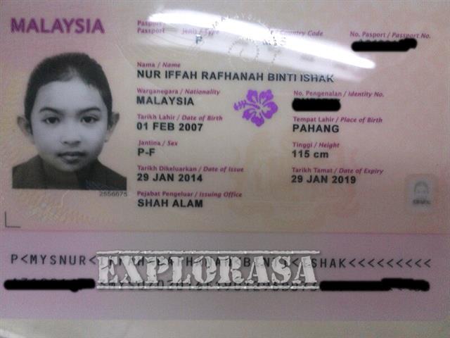 Contoh gambar passport kanak-kanak